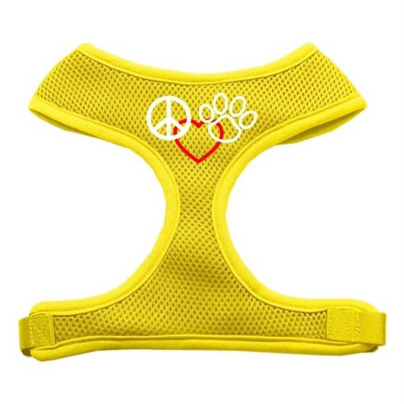 UNCONDITIONAL LOVE Peace  Love  Paw Design Soft Mesh Harnesses Yellow Large UN806111